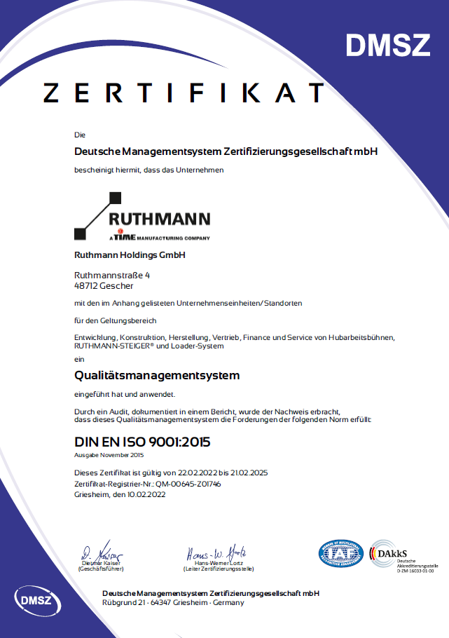 DMSZ Zertifikat Ruthmann 